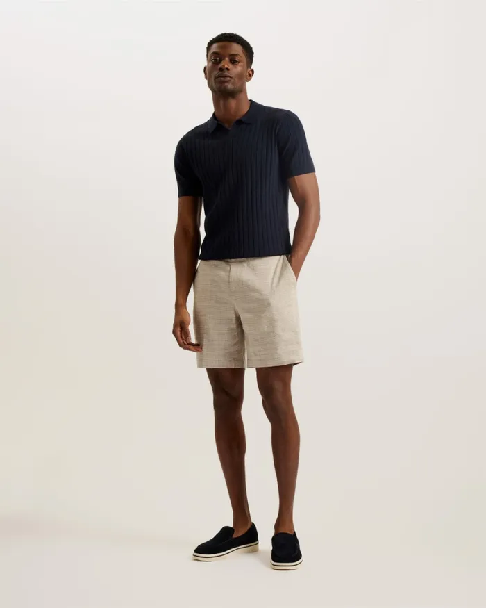 Men LAMBATH 8211 Slim Fit Check Linen Blend Shorts Taupe Ted Baker Shorts Men LAMBATH 8211 Slim Fit Check Linen Blend Shorts Taupe Ted Baker Shorts