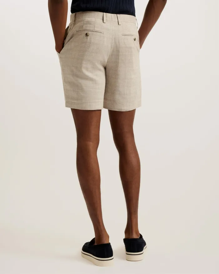 Men LAMBATH 8211 Slim Fit Check Linen Blend Shorts Taupe Ted Baker Shorts Men LAMBATH 8211 Slim Fit Check Linen Blend Shorts Taupe Ted Baker Shorts
