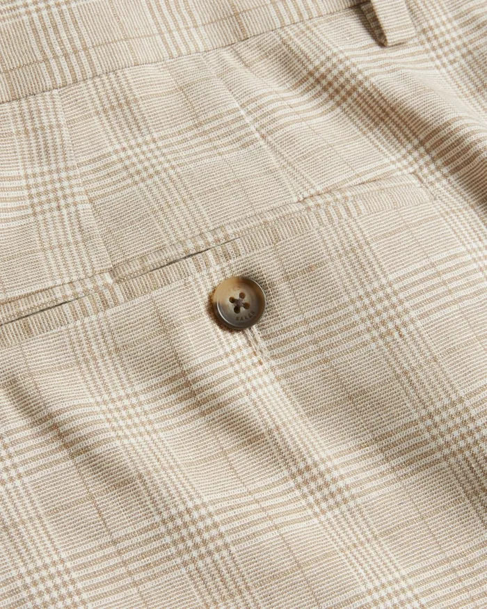Men LAMBATH 8211 Slim Fit Check Linen Blend Shorts Taupe Ted Baker Shorts Men LAMBATH 8211 Slim Fit Check Linen Blend Shorts Taupe Ted Baker Shorts