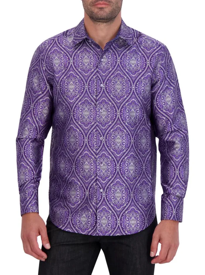 Men LIMITED EDITION SOVEREIGNTY LONG SLEEVE BUTTON DOWN SHIRT Blue Robert Graham Button Down Shirts
