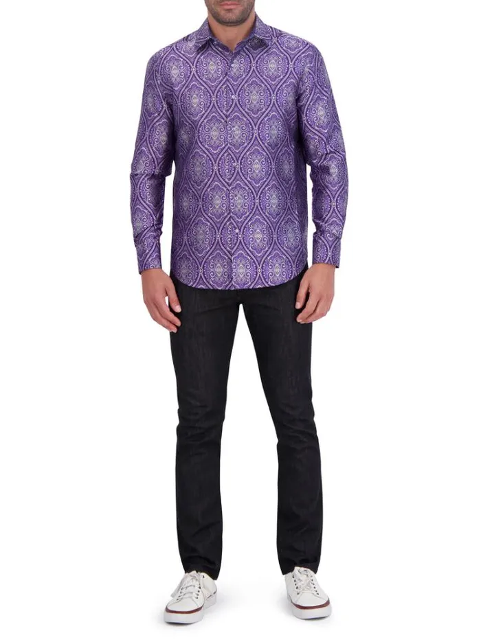 Men LIMITED EDITION SOVEREIGNTY LONG SLEEVE BUTTON DOWN SHIRT Blue Robert Graham Button Down Shirts