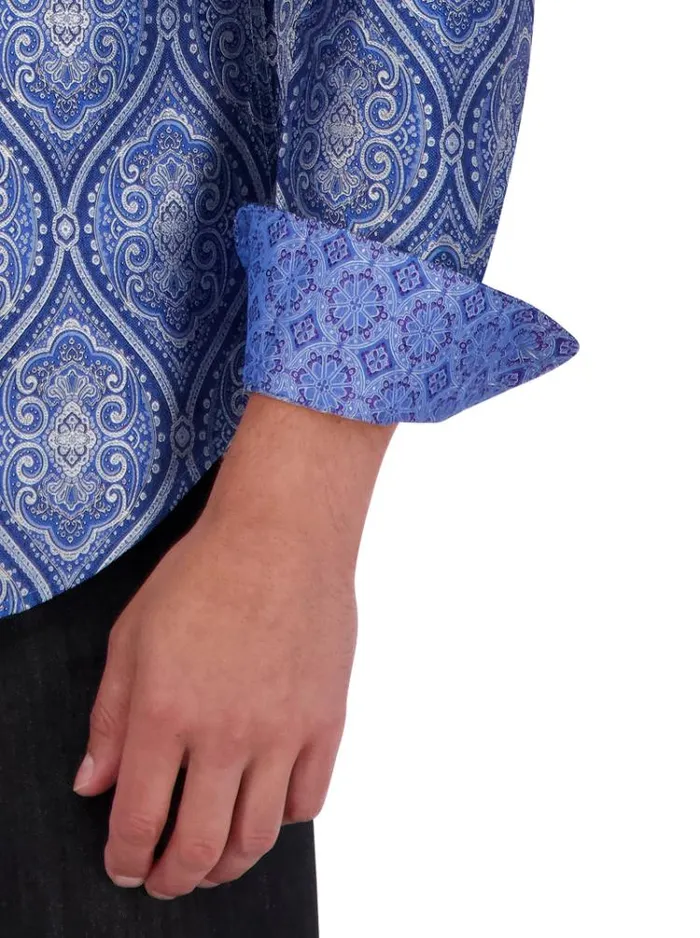 Men LIMITED EDITION SOVEREIGNTY LONG SLEEVE BUTTON DOWN SHIRT Blue Robert Graham Button Down Shirts