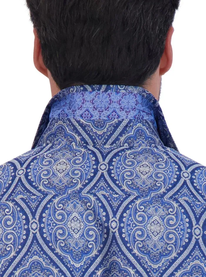 Men LIMITED EDITION SOVEREIGNTY LONG SLEEVE BUTTON DOWN SHIRT Blue Robert Graham Button Down Shirts