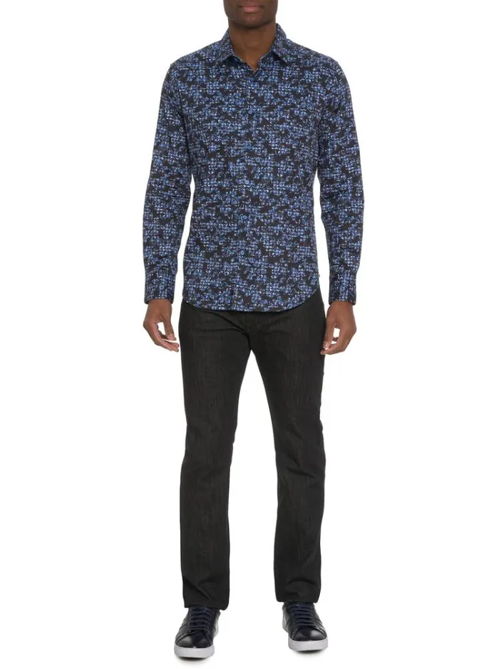 Men MERANO LONG SLEEVE BUTTON DOWN SHIRT Dark Navy Robert Graham Button Down Shirts