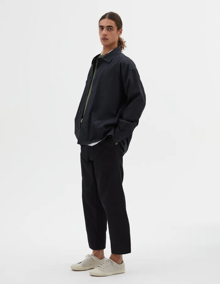 Men Mhl Big Pocket Shirt Black Margaret Howell Shirts