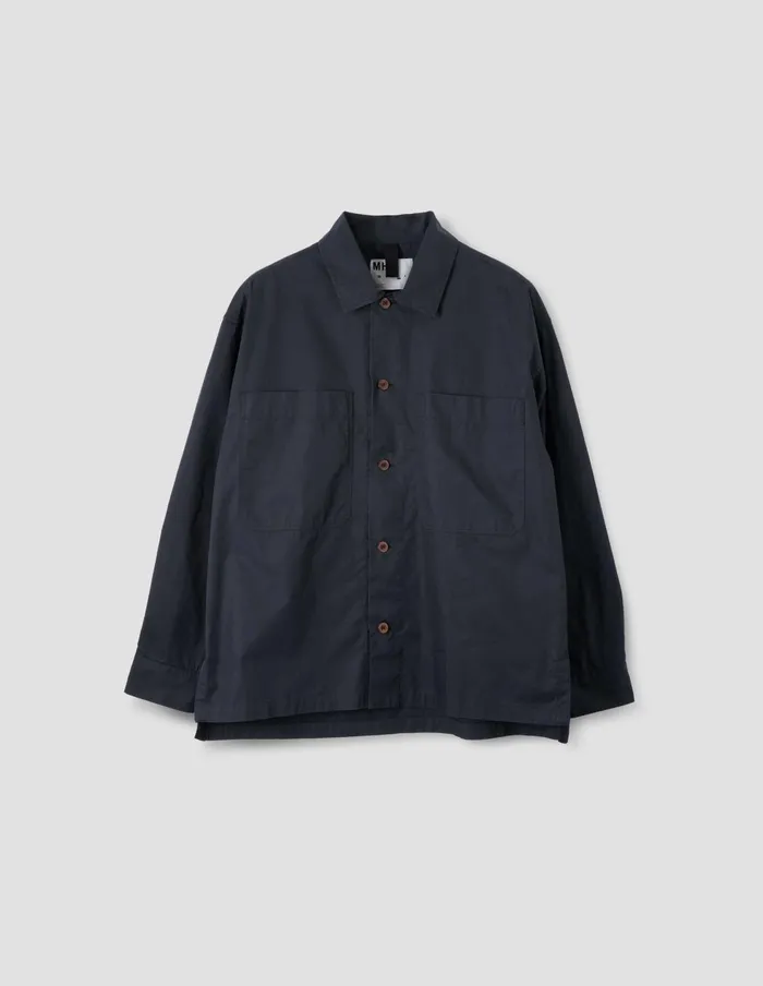 Men Mhl Big Pocket Shirt Black Margaret Howell Shirts