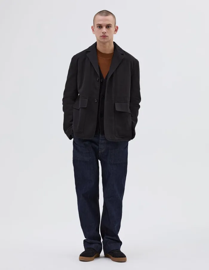 Men Mhl Flap Pocket Blazer Off Black Margaret Howell Jackets and Coats
