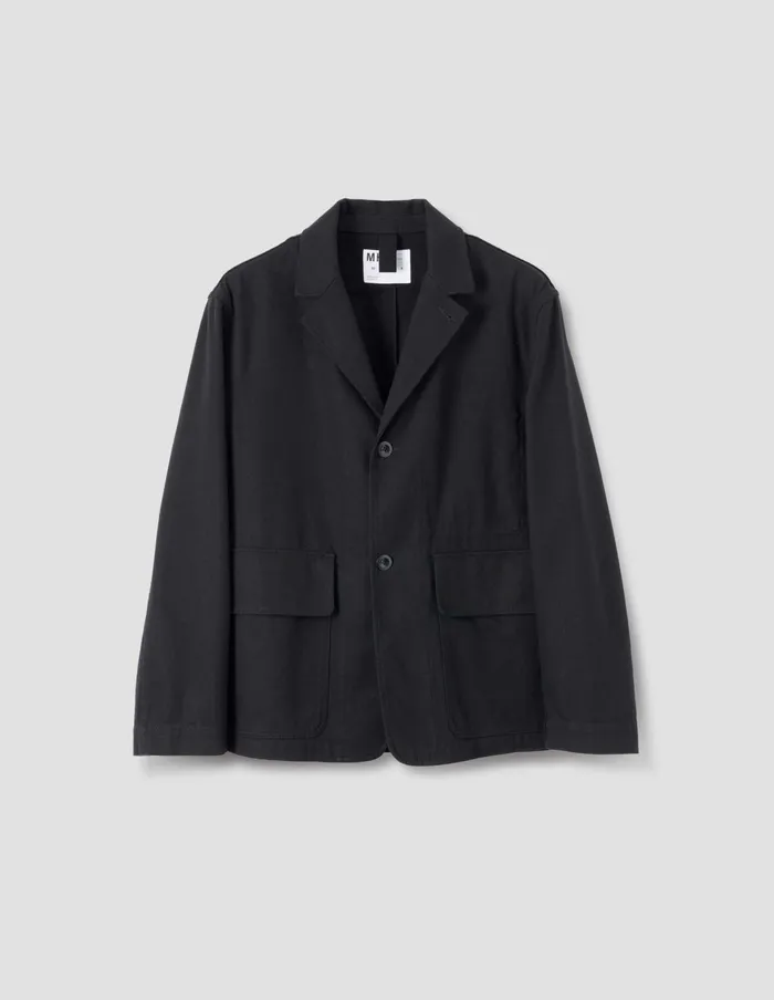 Men Mhl Flap Pocket Blazer Off Black Margaret Howell Jackets and Coats