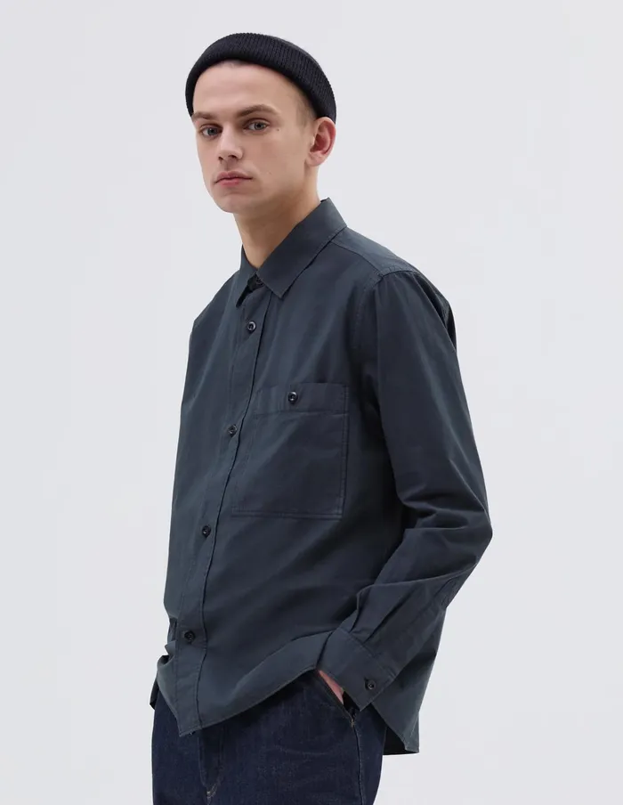 Men Mhl Overall Shirt Asphalt Margaret Howell Shirts