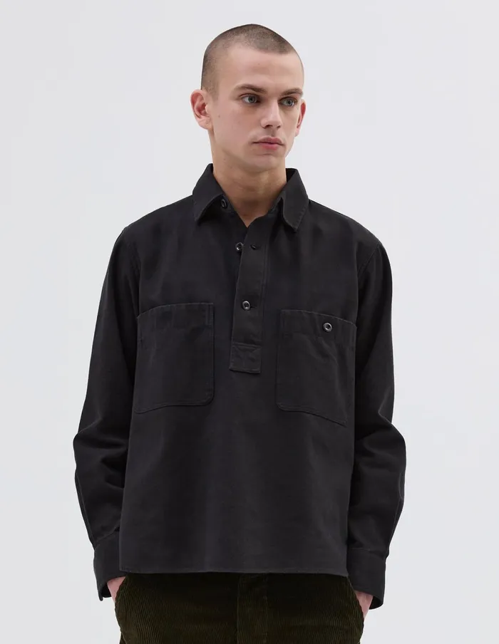 Men Mhl Overhead Shirt Off Black Margaret Howell Shirts