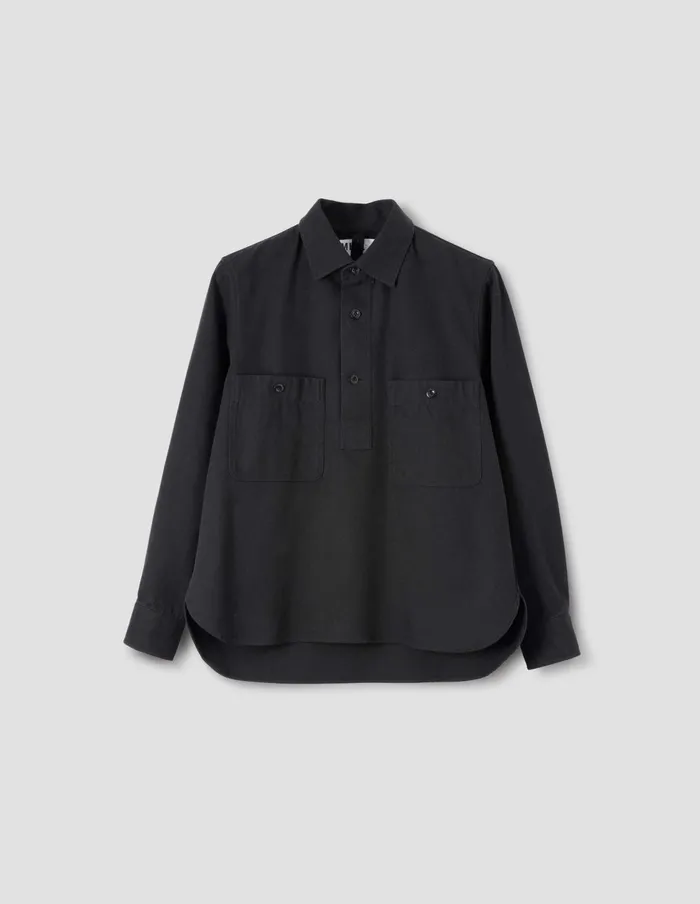 Men Mhl Overhead Shirt Off Black Margaret Howell Shirts
