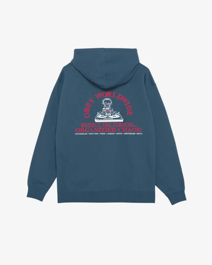 Men ORGANIZIED CHAOS HEAVYWEIGHT ZIP HOOD Black OBEY Clothing SWEATSHIRTS