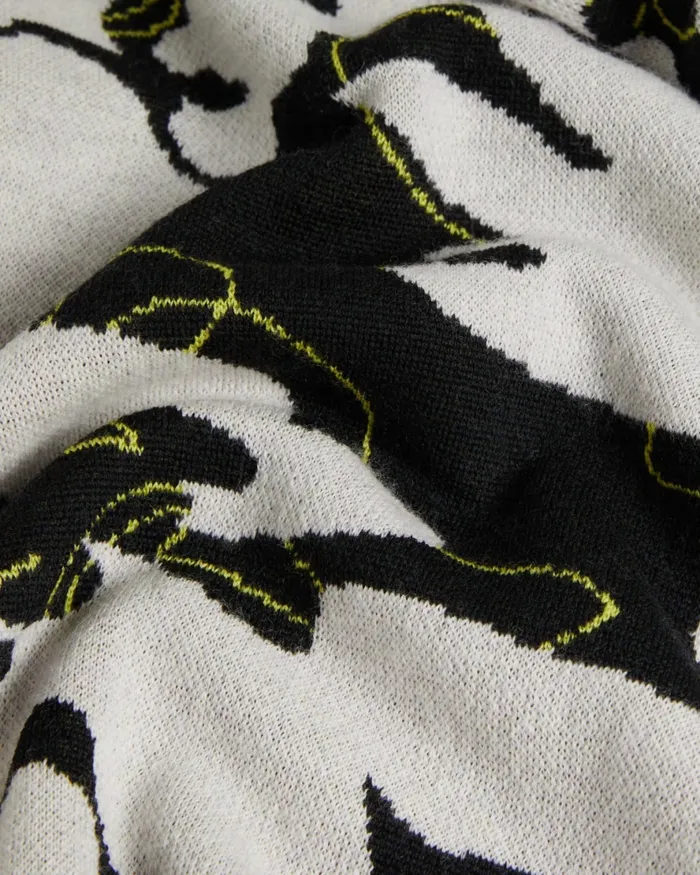 Men OZIER 8211 Floral Merino Wool Jumper Black Ted Baker Jumpers and Knitwear