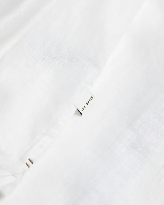 Men PALOMAS 8211 Short Sleeve Linen Cotton Shirt White Ted Baker Shirts Men PALOMAS 8211 Short Sleeve Linen Cotton Shirt White Ted Baker Shirts