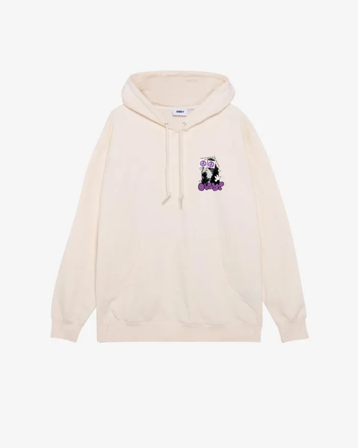 Men PEACE EYES HEAVYWEIGHT PULLOVER Unbleached OBEY Clothing SWEATSHIRTS