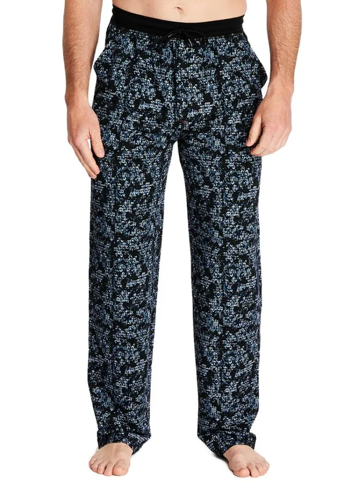 Men PRINTED PJ PANT Black Robert Graham Pajamas and Underwear