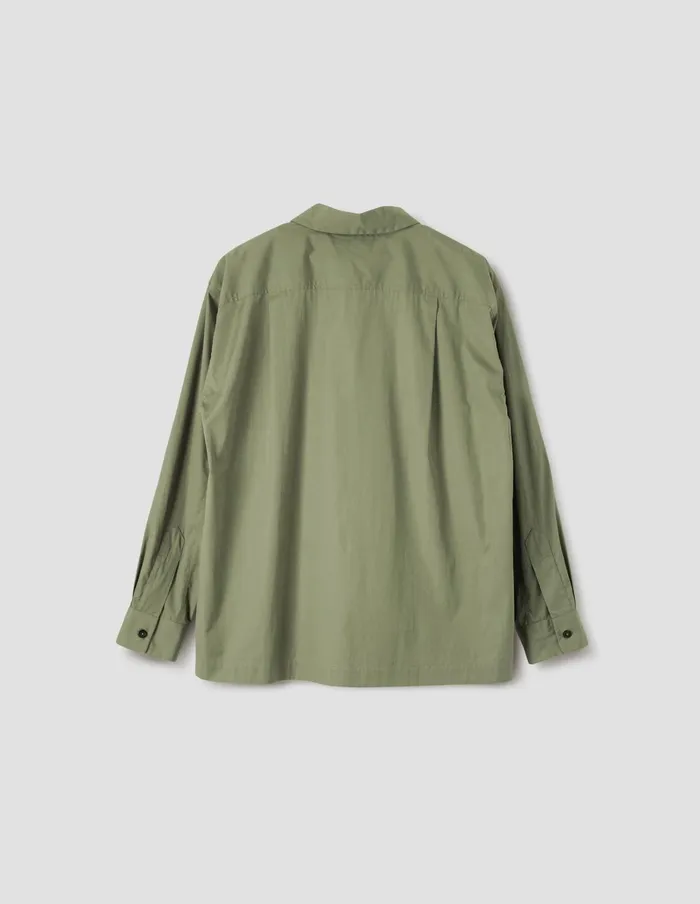 Men Raised Placket Shirt Faded Green Margaret Howell Shirts
