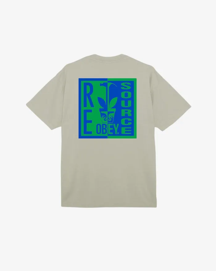 Men RE SOURCE HEAVYWEIGHT TSHIRT Jet Black OBEY Clothing TSHIRTS
