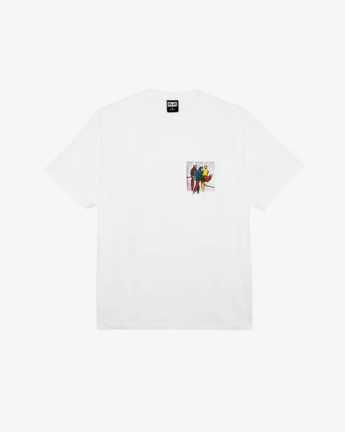 Men RESPECT and PROTECT HEAVYWEIGHT TSHIRT White OBEY Clothing TSHIRTS