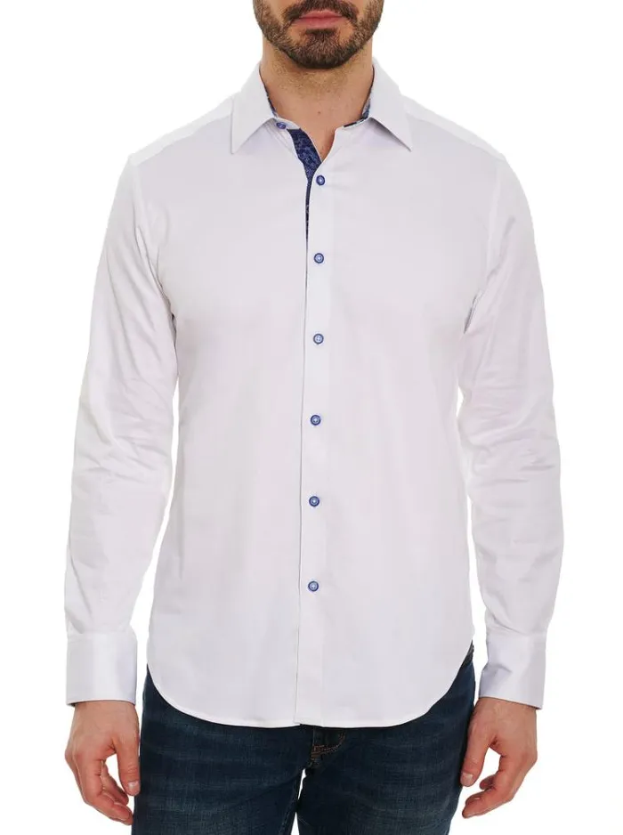 Men RIGHTEOUS 2 LONG SLEEVE BUTTON DOWN SHIRT Black Robert Graham Button Down Shirts