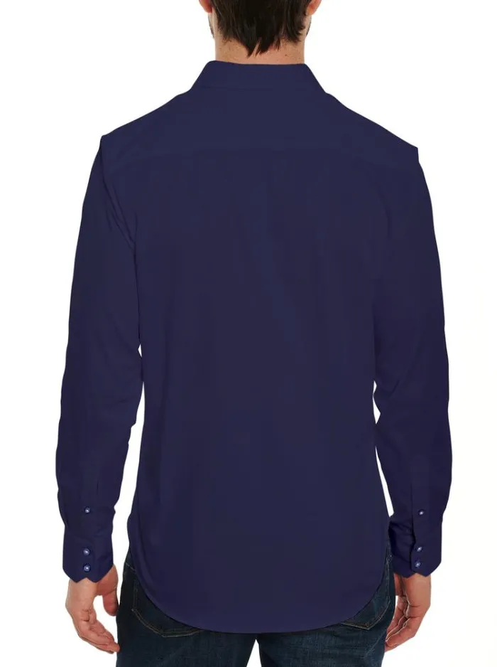 Men RIGHTEOUS 2 LONG SLEEVE BUTTON DOWN SHIRT Black Robert Graham Button Down Shirts