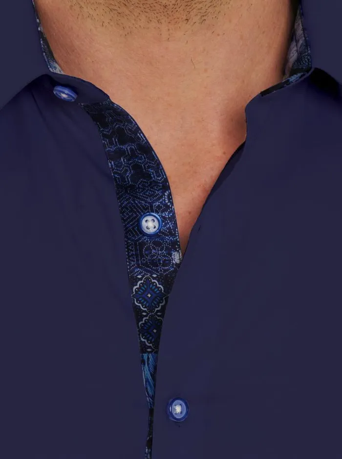 Men RIGHTEOUS 2 LONG SLEEVE BUTTON DOWN SHIRT Black Robert Graham Button Down Shirts