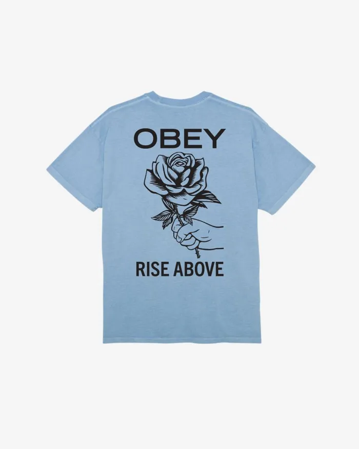 Men RISE ABOVE ROSE PIGMENT TSHIRT Pigment Vintage Black OBEY Clothing TSHIRTS