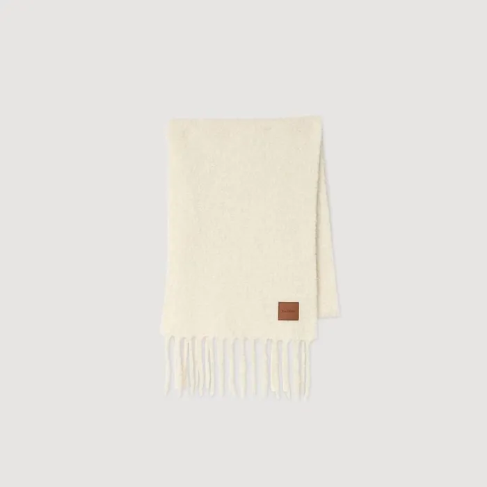 Men Scarves SANDRO Terryeffect Scarf Ecru