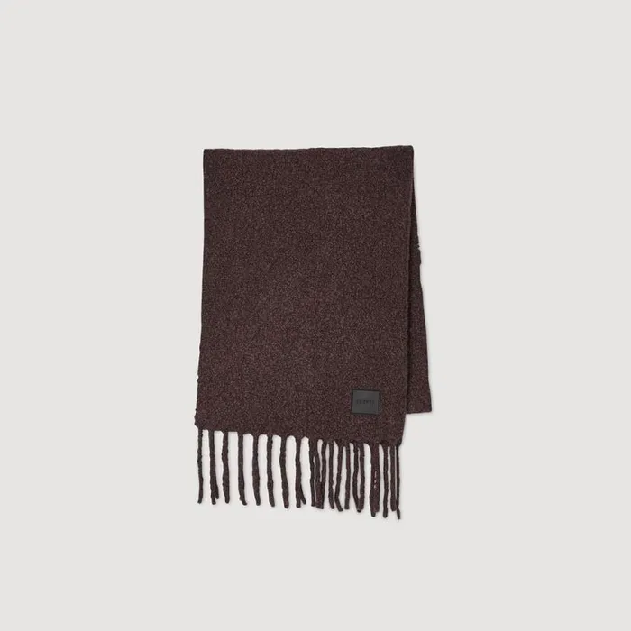 Men Scarves SANDRO Terryeffect Scarf Mahogany