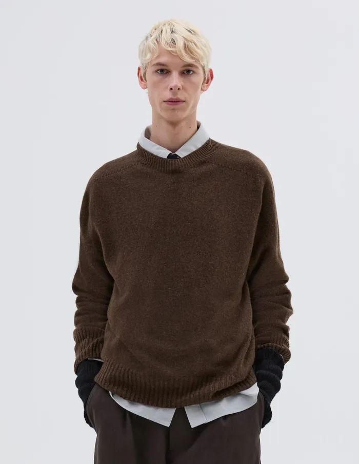 Men Seamless Crew Neck Bracken Margaret Howell Knitwear