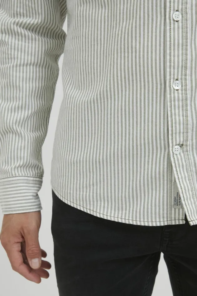 Men Shirts Blend Long Sleeved Shirt Loden Green
