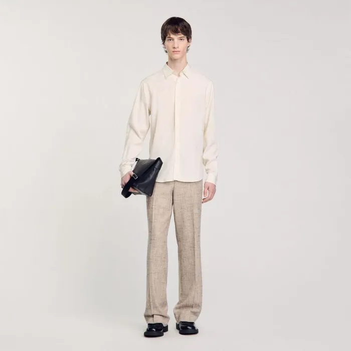 Men Shirts SANDRO Longsleeved Loosefit Shirt White