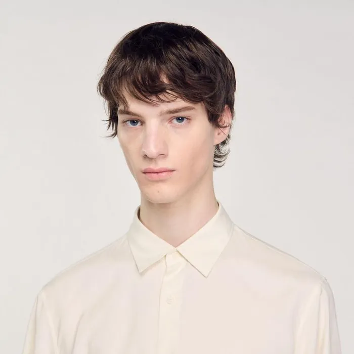 Men Shirts SANDRO Longsleeved Loosefit Shirt White