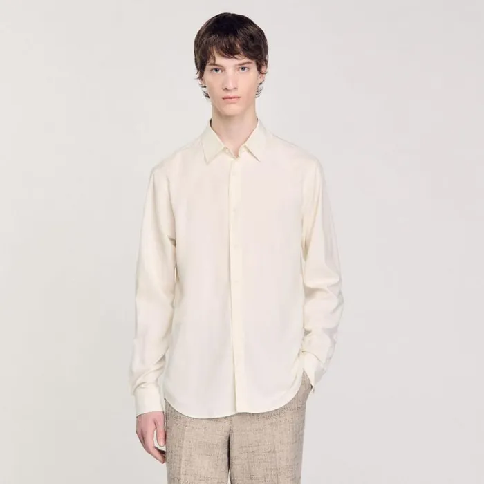 Men Shirts SANDRO Longsleeved Loosefit Shirt White