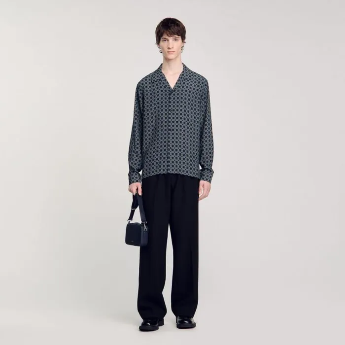 Men Shirts SANDRO Loosefit Shirt Navy Blue