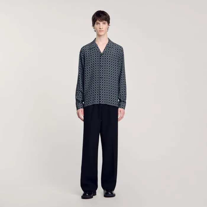 Men Shirts SANDRO Loosefit Shirt Navy Blue
