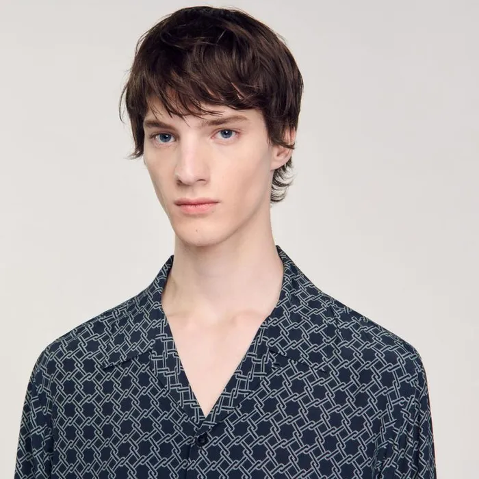 Men Shirts SANDRO Loosefit Shirt Navy Blue