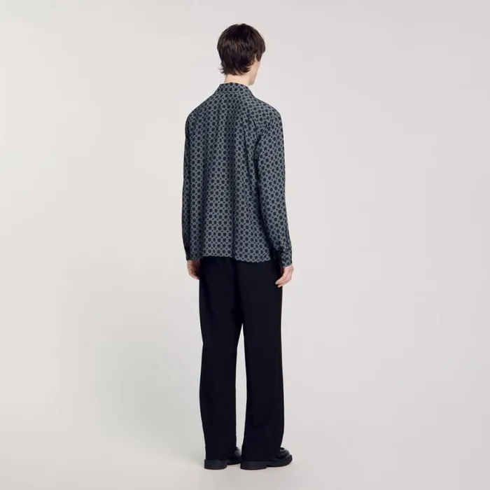 Men Shirts SANDRO Loosefit Shirt Navy Blue