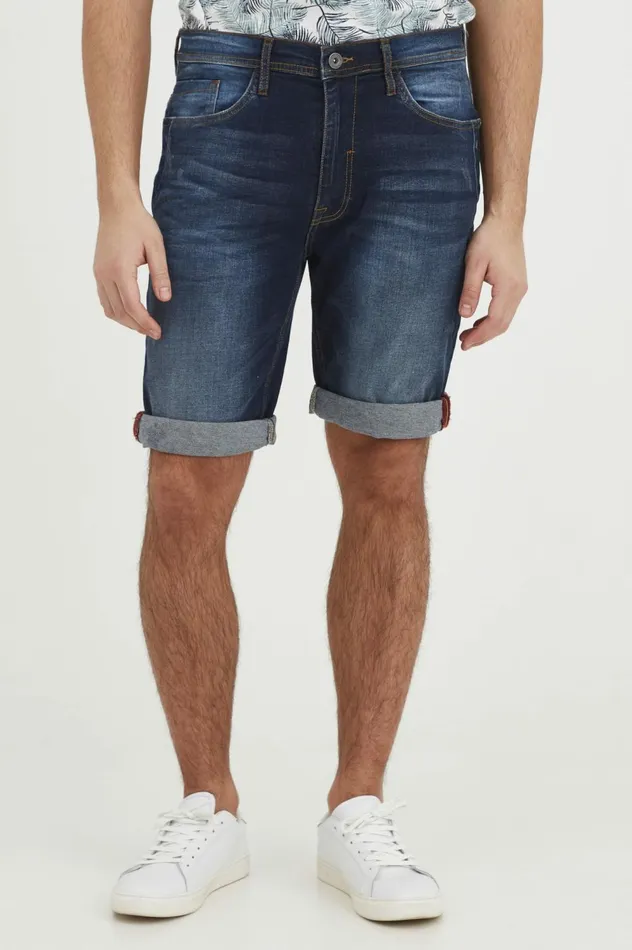 Men Shorts Blend Denim Shorts Denim Dark Blue