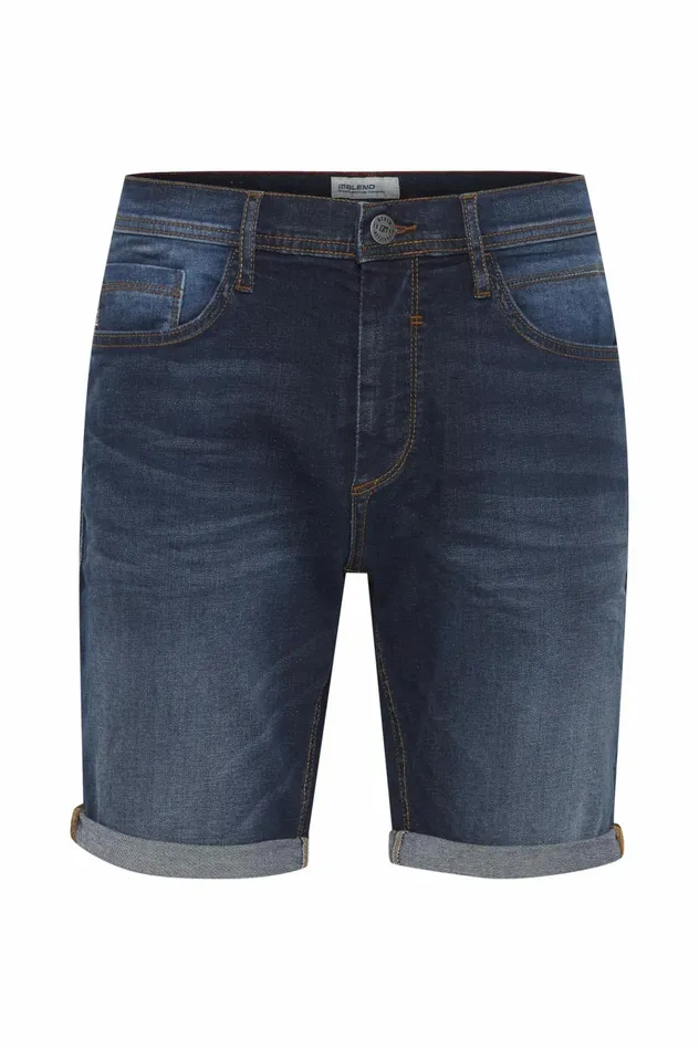 Men Shorts Blend Denim Shorts Denim Dark Blue