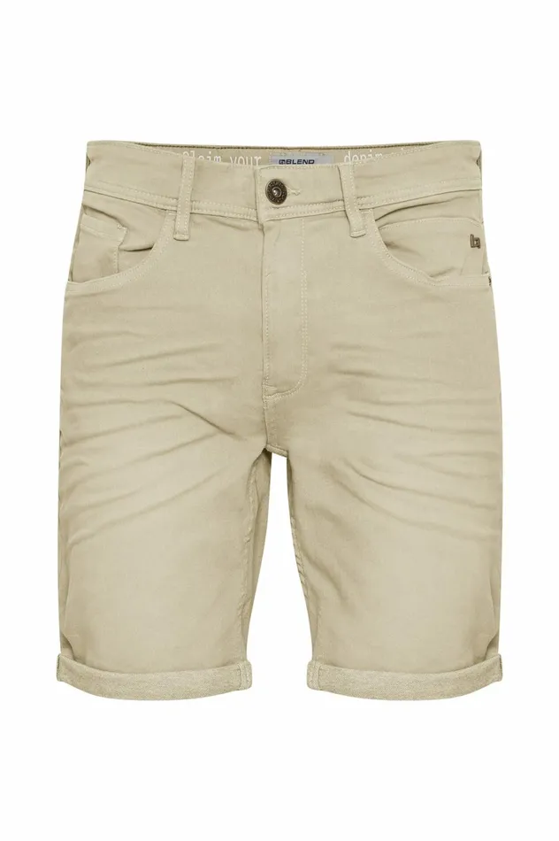 Men Shorts Blend Denim Shorts Oyster Gray