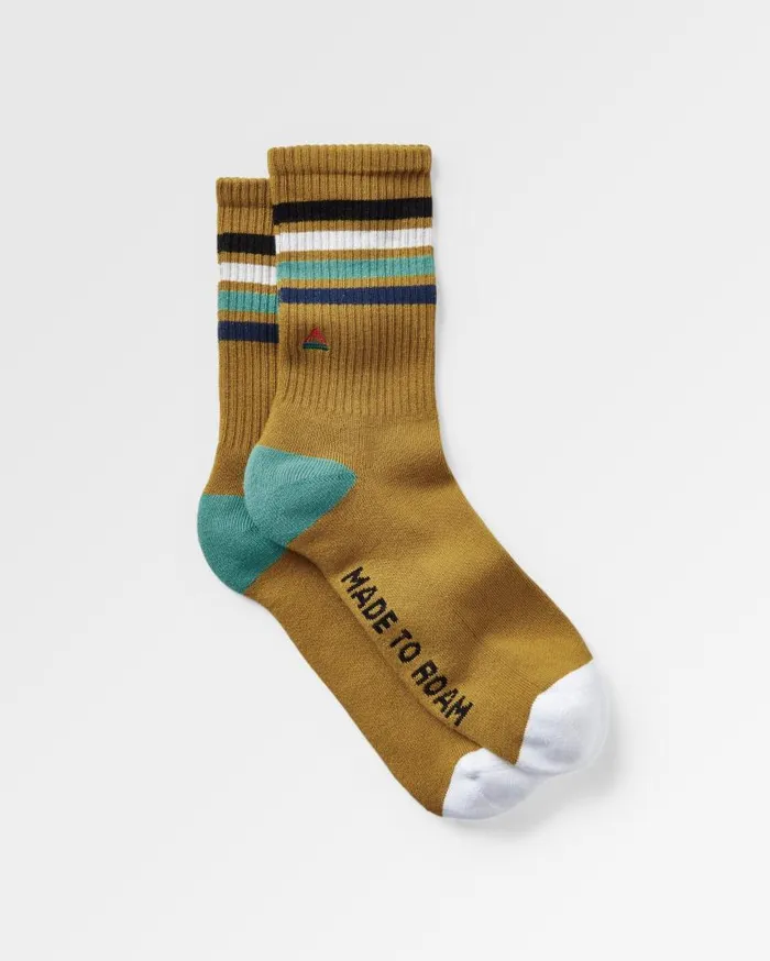 Men Socks Passenger Organic Midweight Crew Socks Mustard Yellow Mustard Yellow