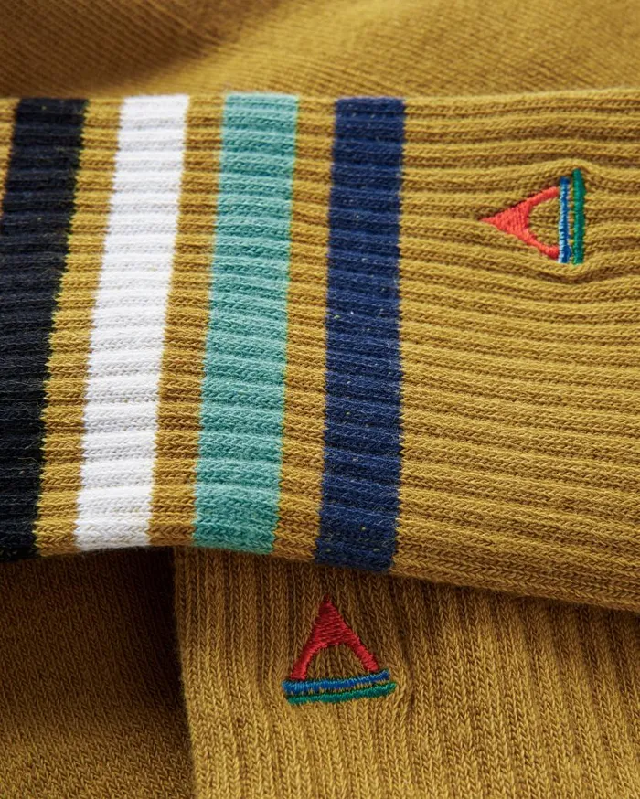 Men Socks Passenger Organic Midweight Crew Socks Mustard Yellow Mustard Yellow