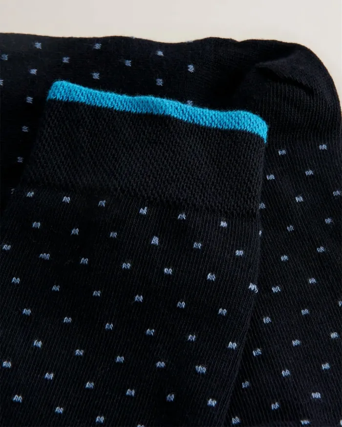 Men SOKKFFF 8211 Spotted Contrast Trim Socks Navy Ted Baker Socks