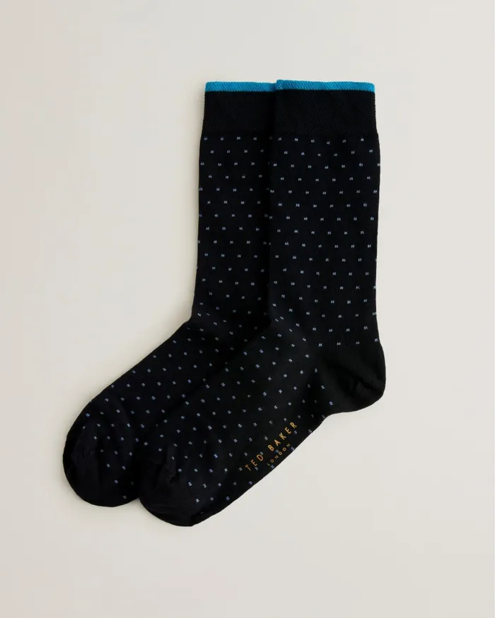 Men SOKKFFF 8211 Spotted Contrast Trim Socks Navy Ted Baker Socks Men SOKKFFF 8211 Spotted Contrast Trim Socks Navy Ted Baker Socks