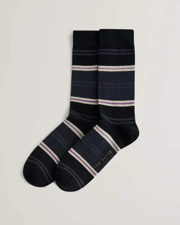 Men SOKKFIV 8211 Vertical Striped Socks Navy Ted Baker Socks Men SOKKFIV 8211 Vertical Striped Socks Navy Ted Baker Socks