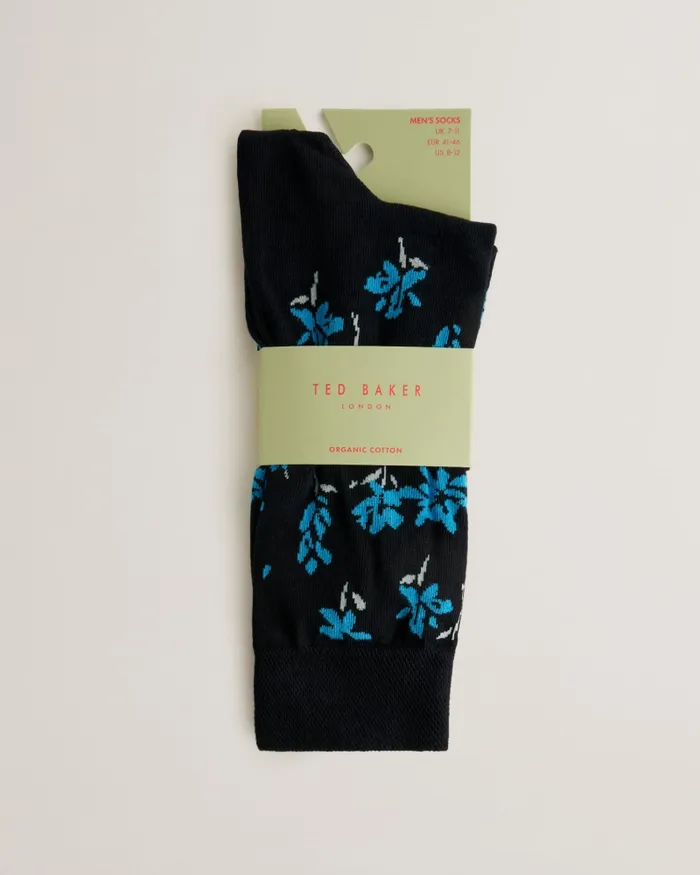 Men SOKKTEN 8211 Floral Pattern Crew Socks Blue Ted Baker Socks Men SOKKTEN 8211 Floral Pattern Crew Socks Blue Ted Baker Socks