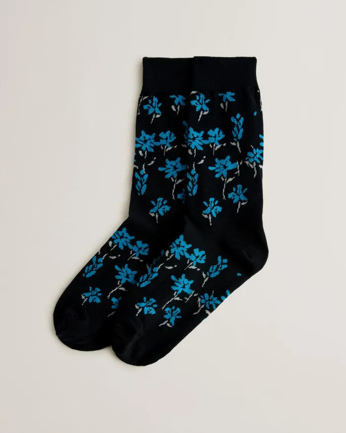 Men SOKKTEN 8211 Floral Pattern Crew Socks Blue Ted Baker Socks Men SOKKTEN 8211 Floral Pattern Crew Socks Blue Ted Baker Socks