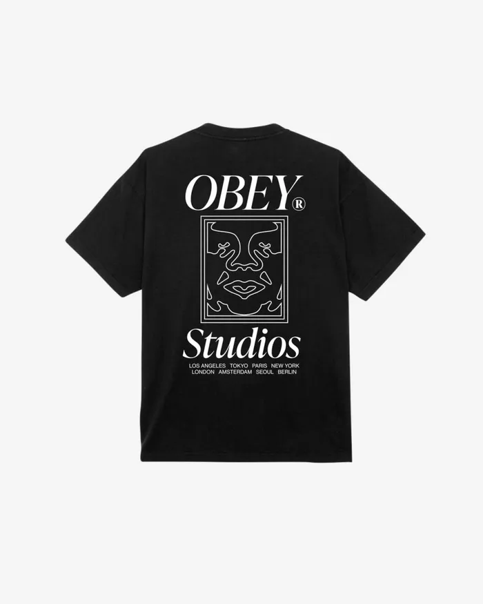 Men STUDIOS ICON HEAVYWEIGHT TSHIRT Hydrangea OBEY Clothing TSHIRTS