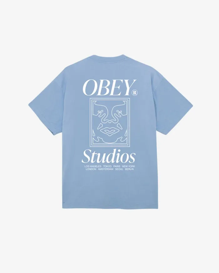 Men STUDIOS ICON HEAVYWEIGHT TSHIRT Hydrangea OBEY Clothing TSHIRTS
